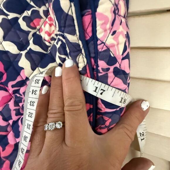 Vera Bradley Pink and Navy Floral Computer Shoulder Bag - Picture 6 of 10